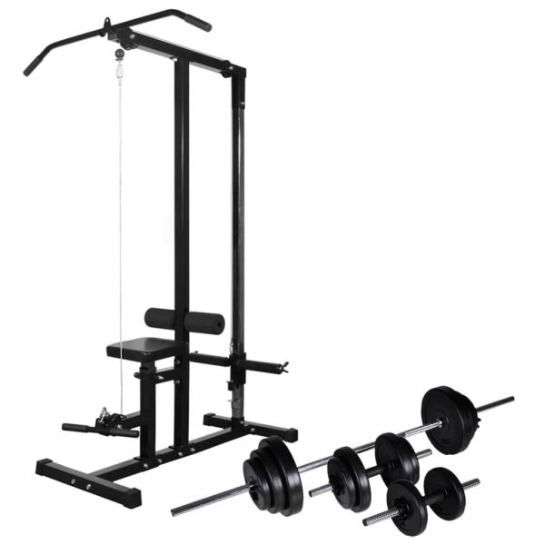 Torre Musculação Com Conjunto Barras E Halteres 30,5 Kg - 275355