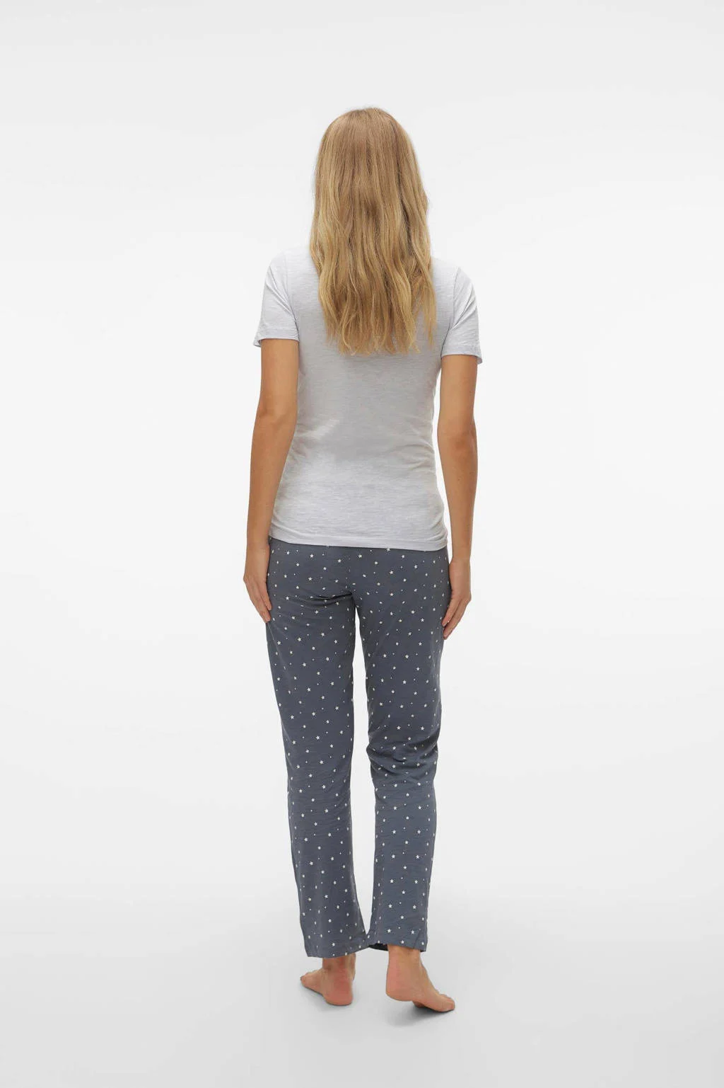 MAMALICIOUS zwangerschapspyjama MLMIRA wit/blauw