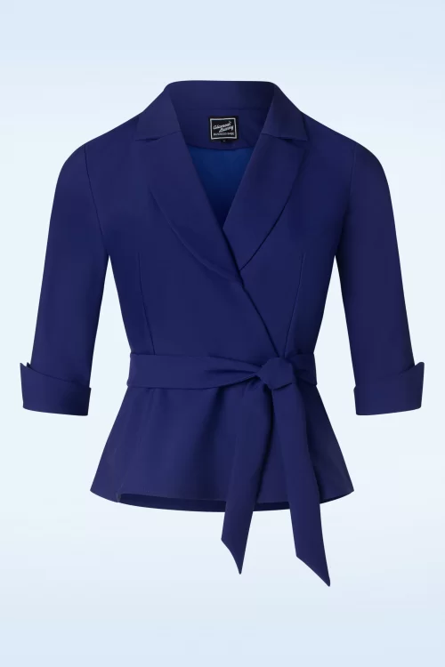 Glamour Bunny Business Babe Veronika blouse in koningsblauw