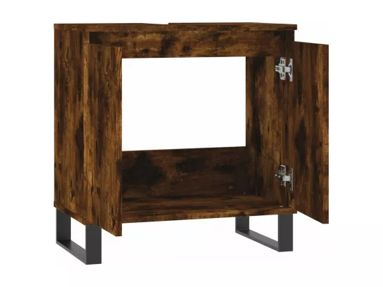 Armoire de bain chêne fumé 58x33x60 cm bois d'ingénierie