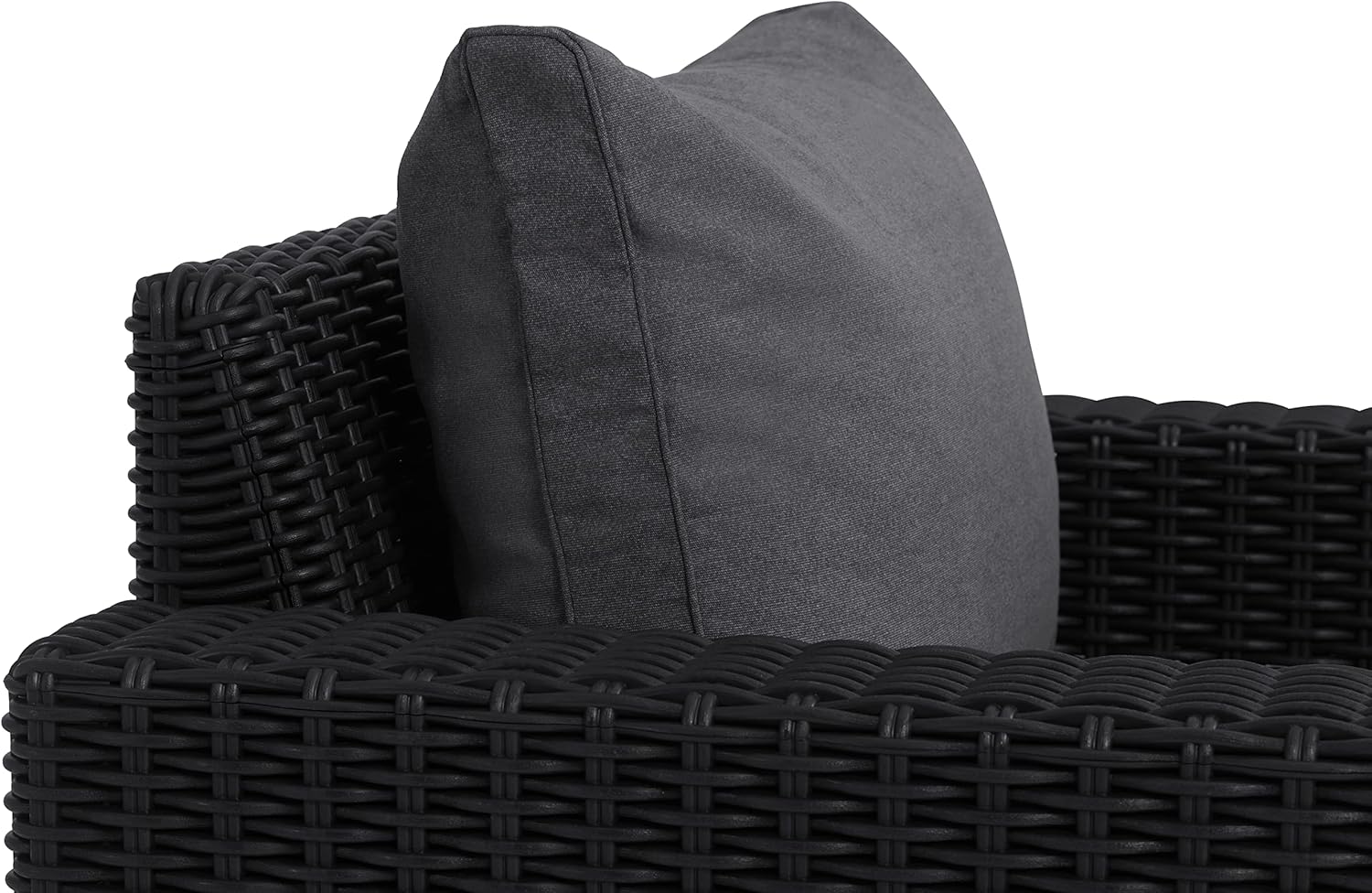 Allibert by Keter Gartenlounge Sessel California, graphit/cool grey, 2er Set, inkl. Sitz- und Rückenkissen, Kunststoff, runde Rattanoptik, 83 x 68 x 72 cm