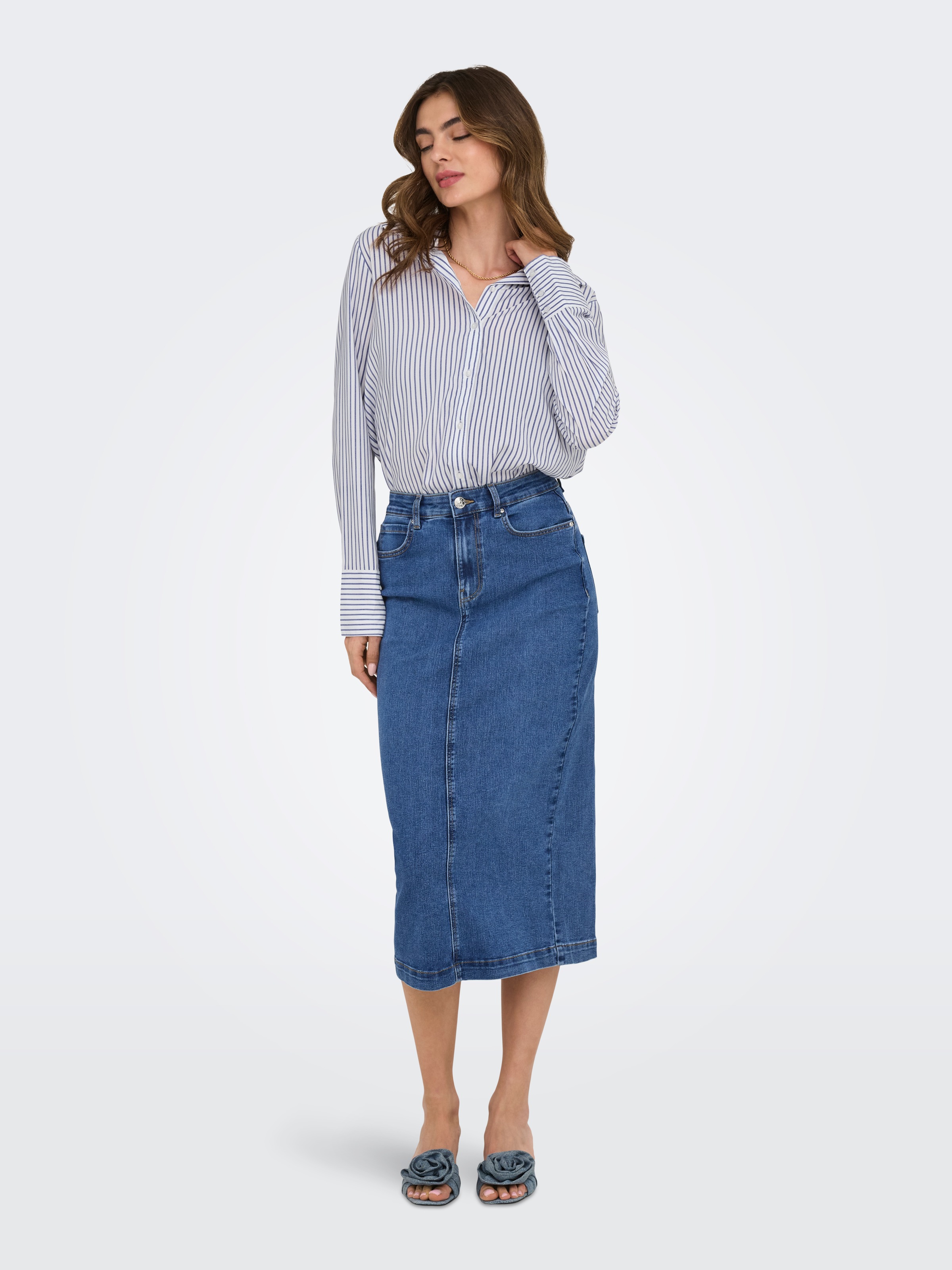 ONLY Jeansrock »ONLWONDER MIDI BACK SLIT SKIRT PIM DNM«