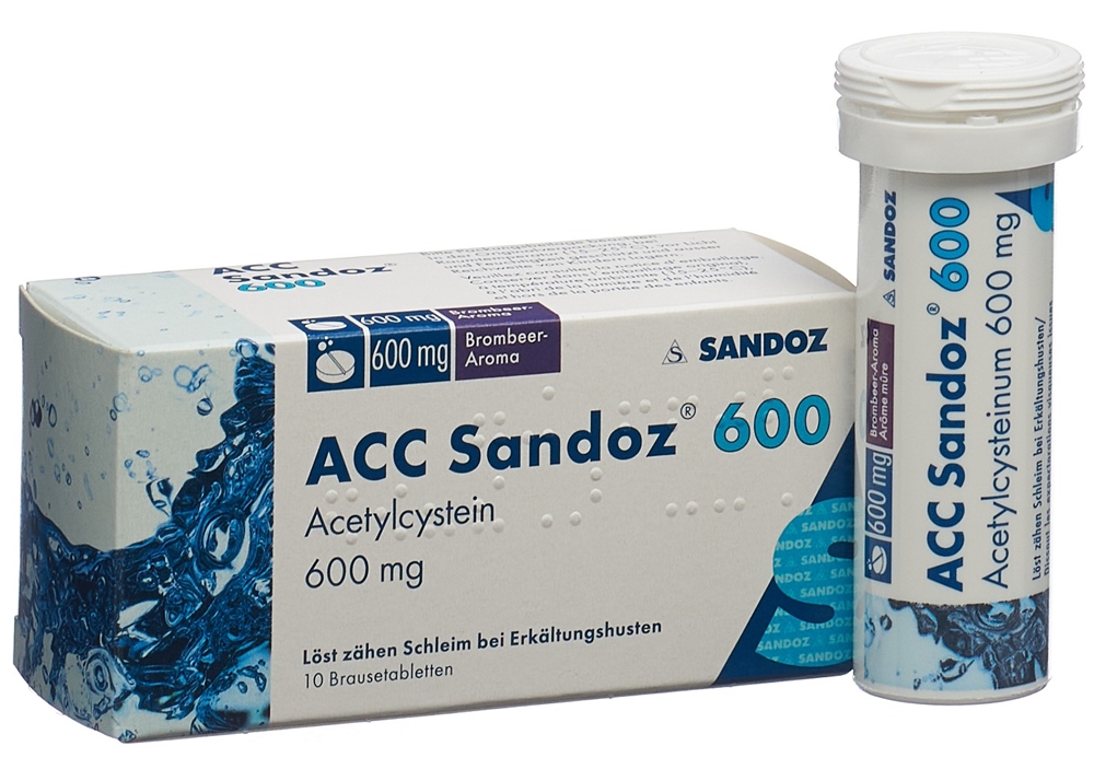 ACC Sandoz Brausetabl 600 mg mit Brombeeraroma Ds 10 Stk