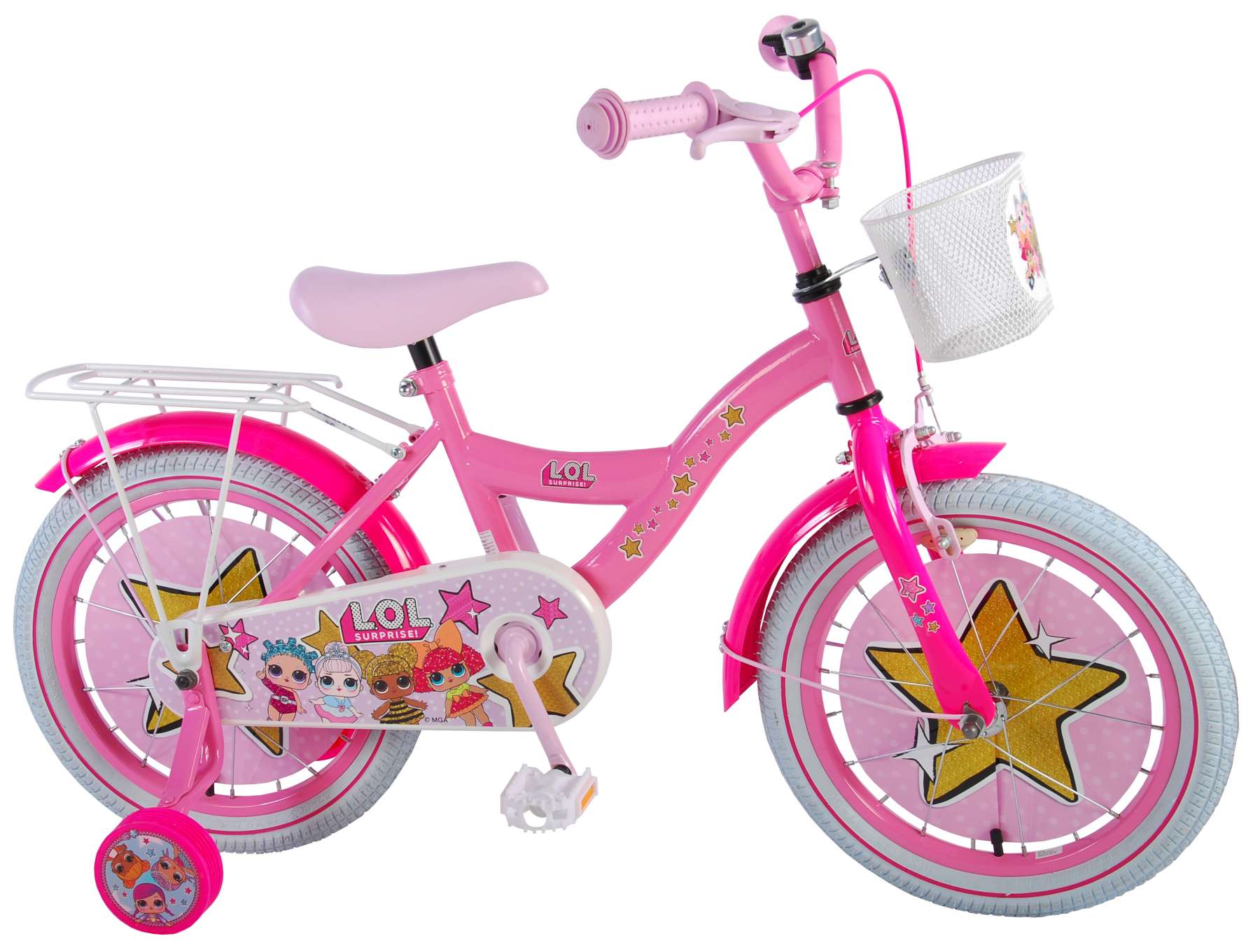 TPFSports LOL Surprise Kinderfahrrad - Mädchen - 16 Zoll - 2 Handbremsen - Pink