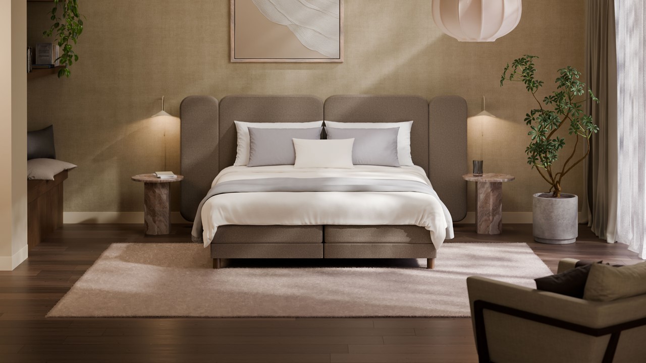 Elektrische boxspring Ridge met Kårlsson Excellence matras - Warm wool grey