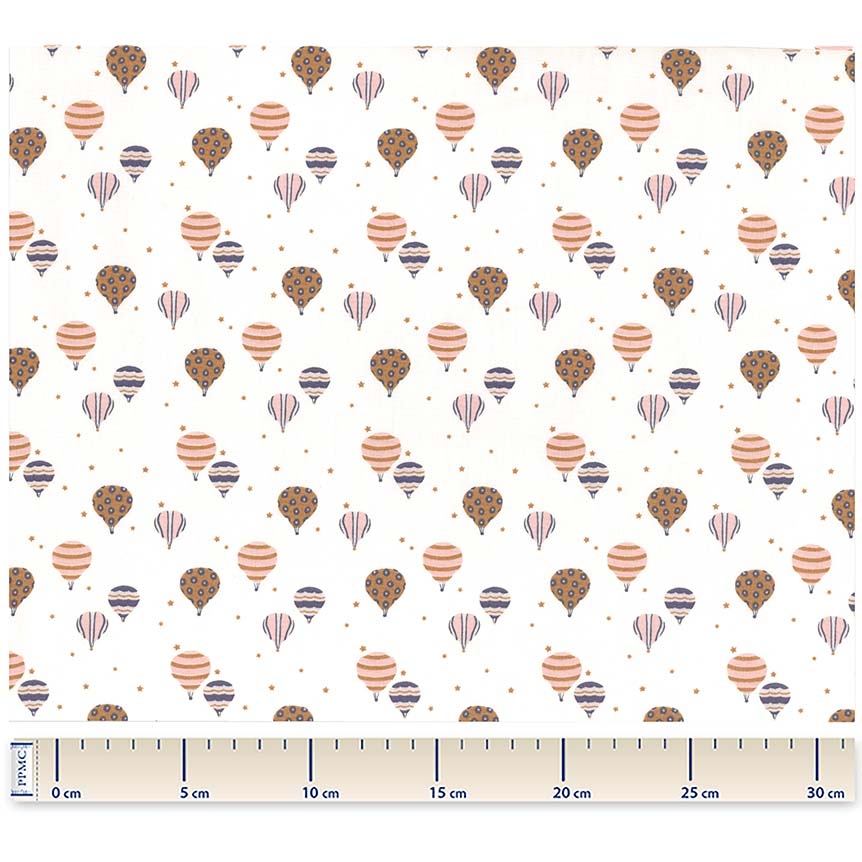 Coupon Tissu 50 Cm Montgolfiere