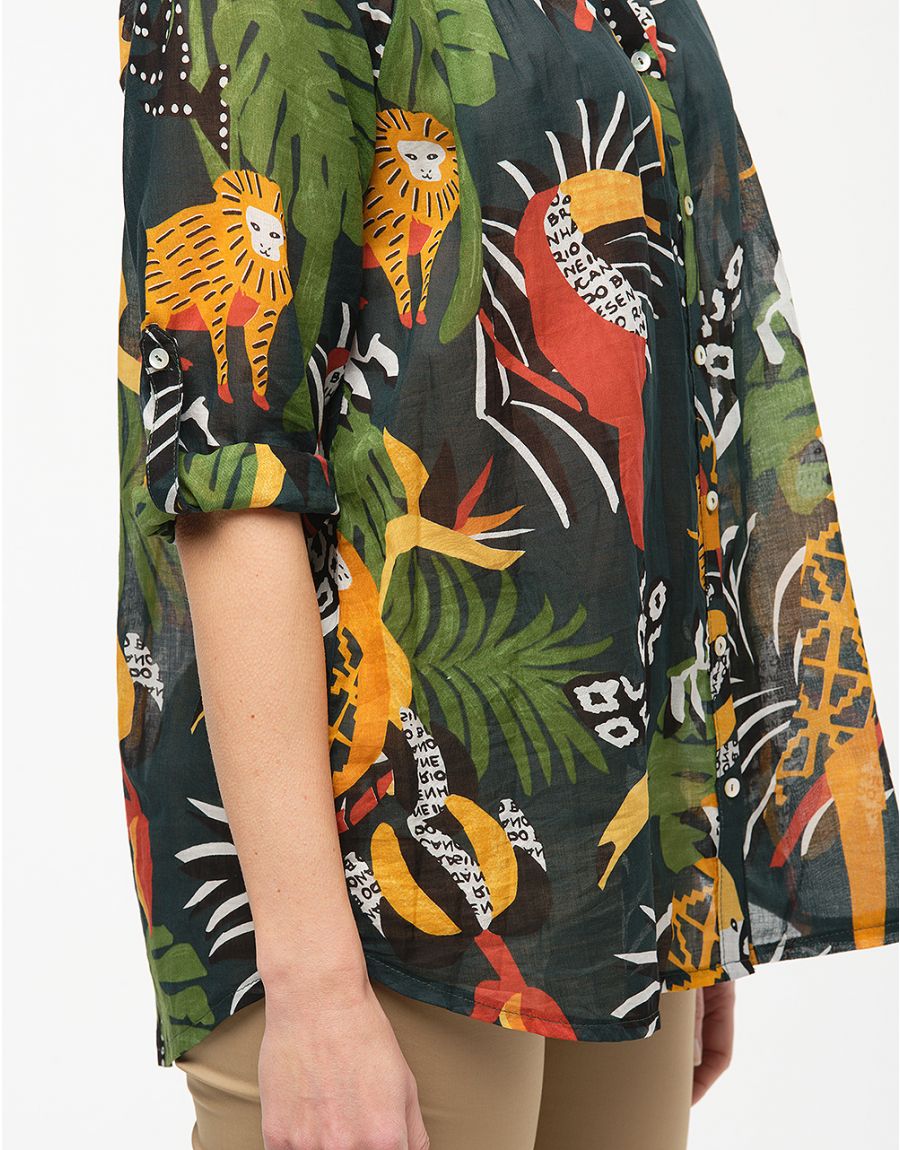 Blouse vert jungle