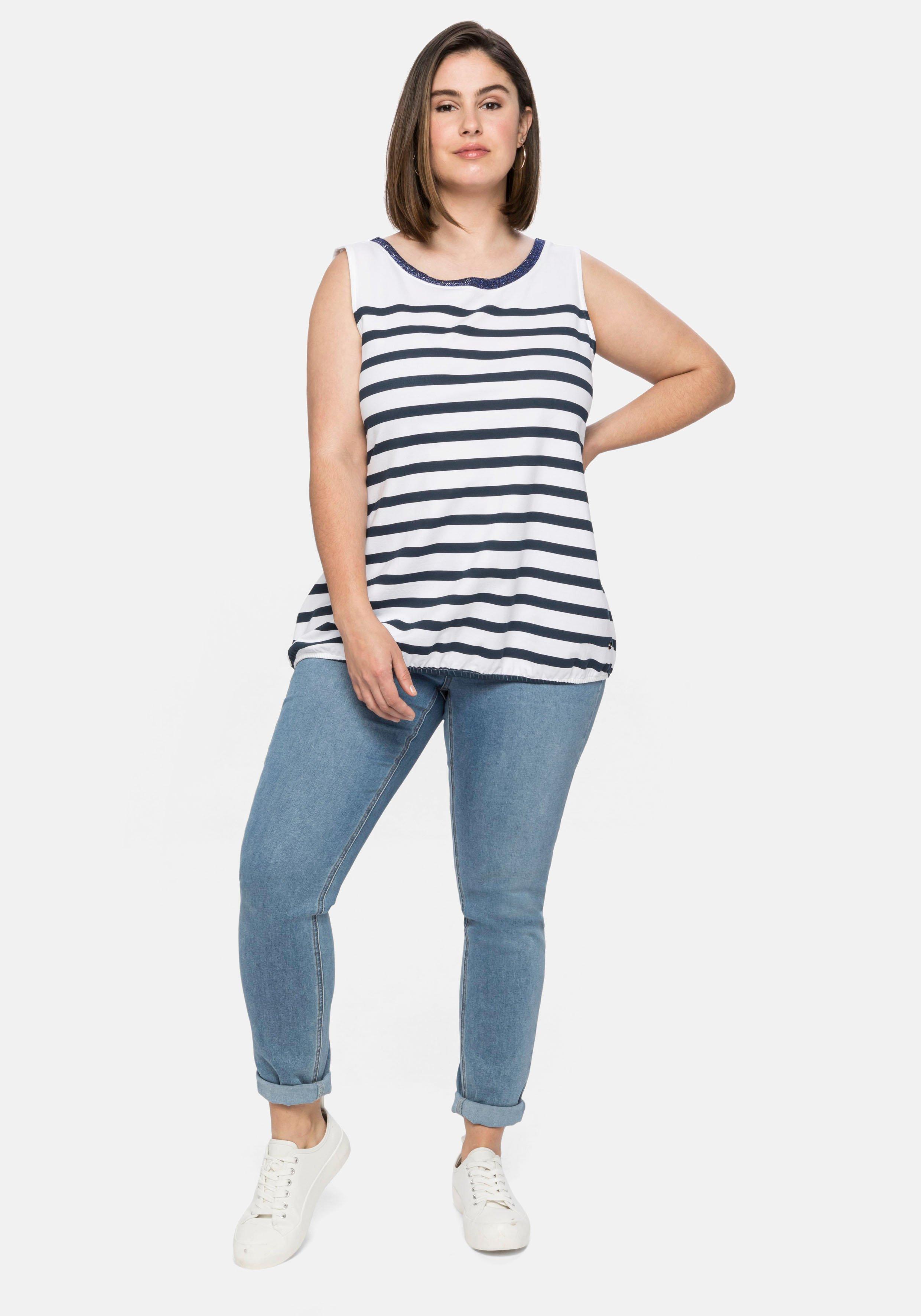 Tanktop mit Ringeln und Rückenausschnitt