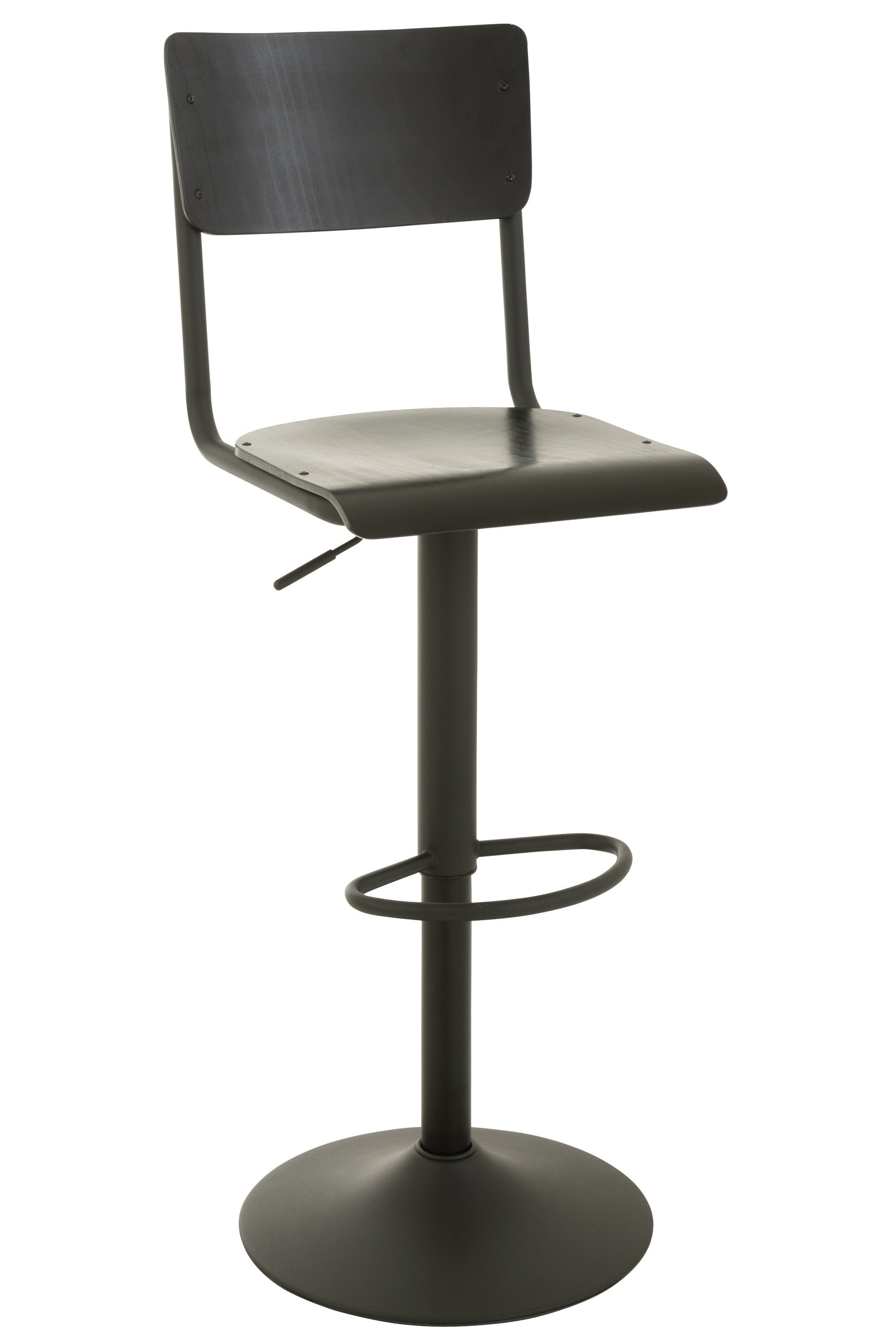 J-Line barstoel - hout|metaal - zwart - 2 stuks