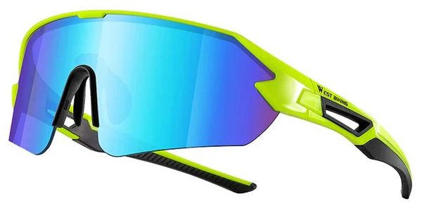 Lunettes de soleil de sport colorées pour cyclisme - jaune