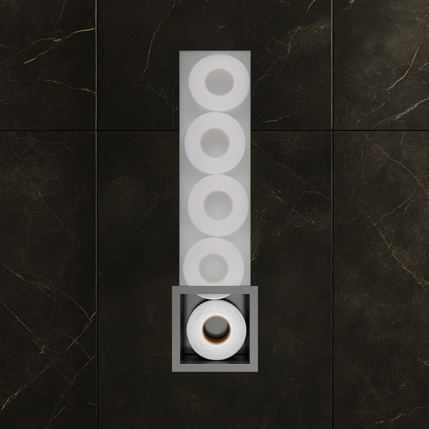 Hotbath &More inbouw reserverolhouder gunmetal geborsteld PVD