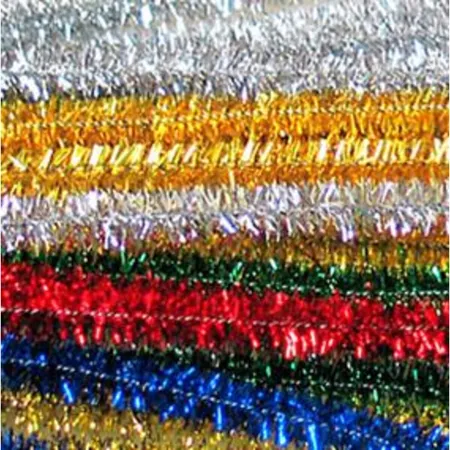 Meyco Chenilledraht, metallic bunt sortiert , 8mm, 50cm, 10 Stück