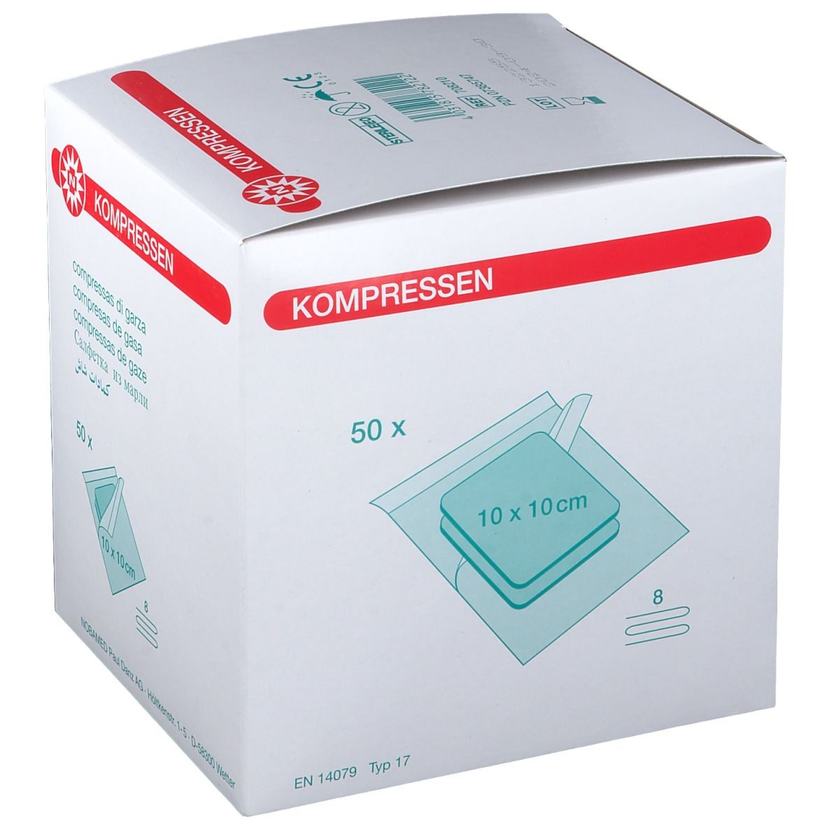 Mullkompressen steril 8-fach 10 x 10 cm