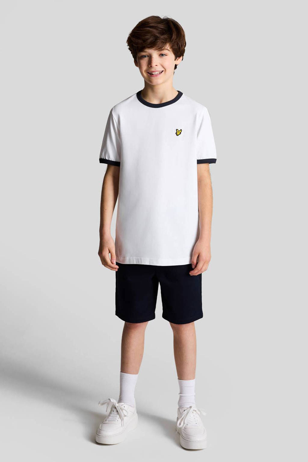 Lyle & Scott T-shirt wit/donkerblauw
