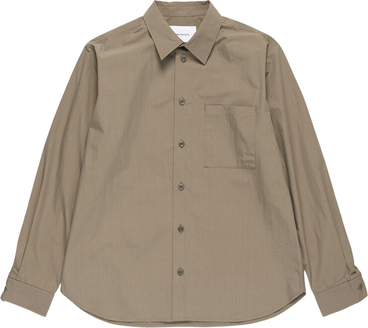 Norse Projects Silas Tech Poplin Shirt Sediment green