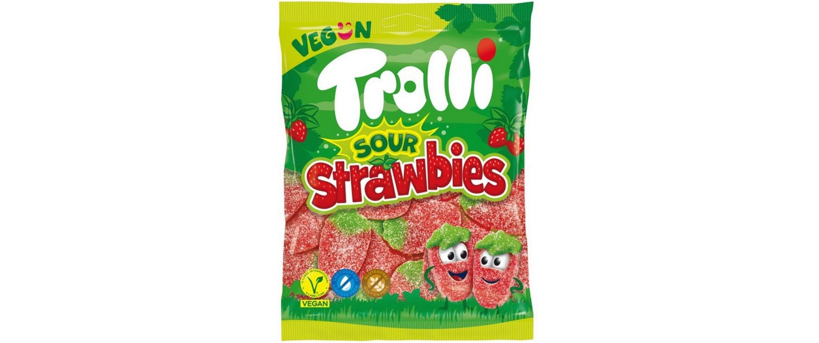 Kaubonbon Sour Strawbies 175 gFruchtige Gummibonbons mit Erdbeeraroma