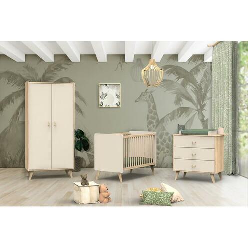 Chambre TRIO Lit 140x70 Commode Armoire BASILE - BEBE9 CREATION