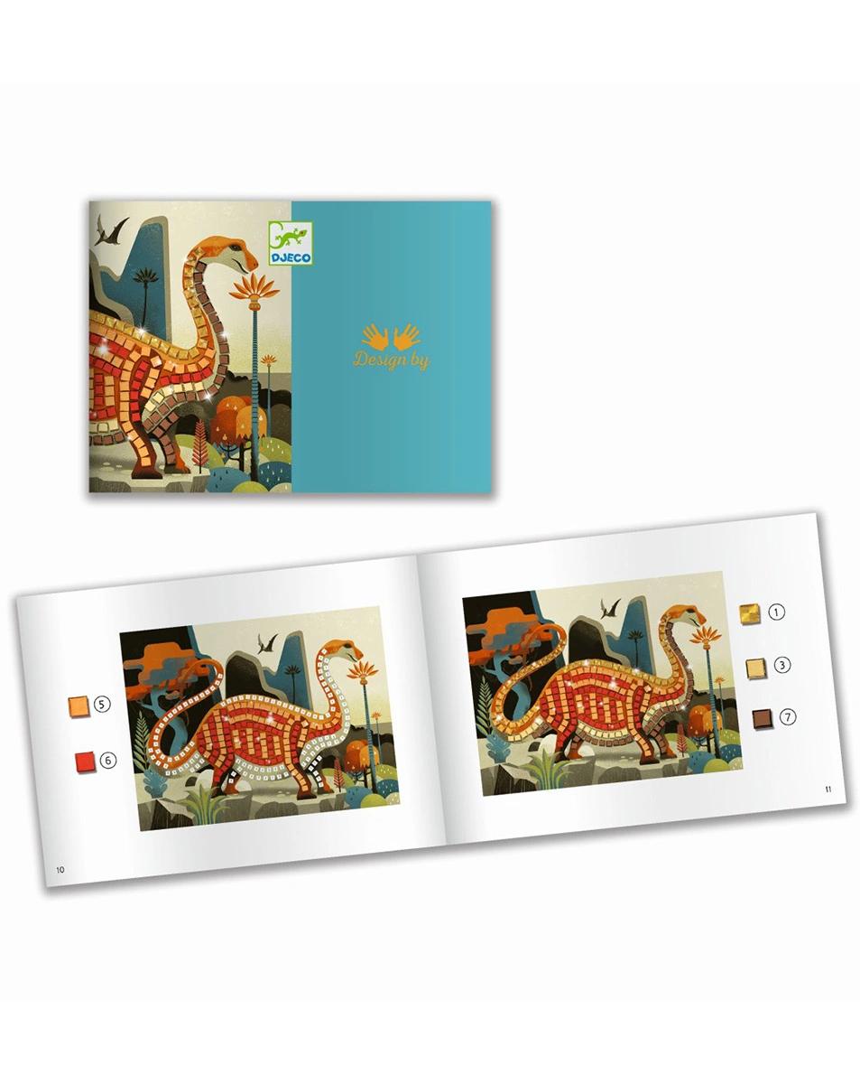 Mosaik-Bastelset METALLISCHE DINOSAURIER mit Moosgummi