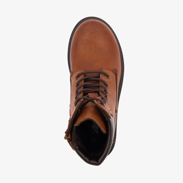 Groot leren jongens veterboots cognac