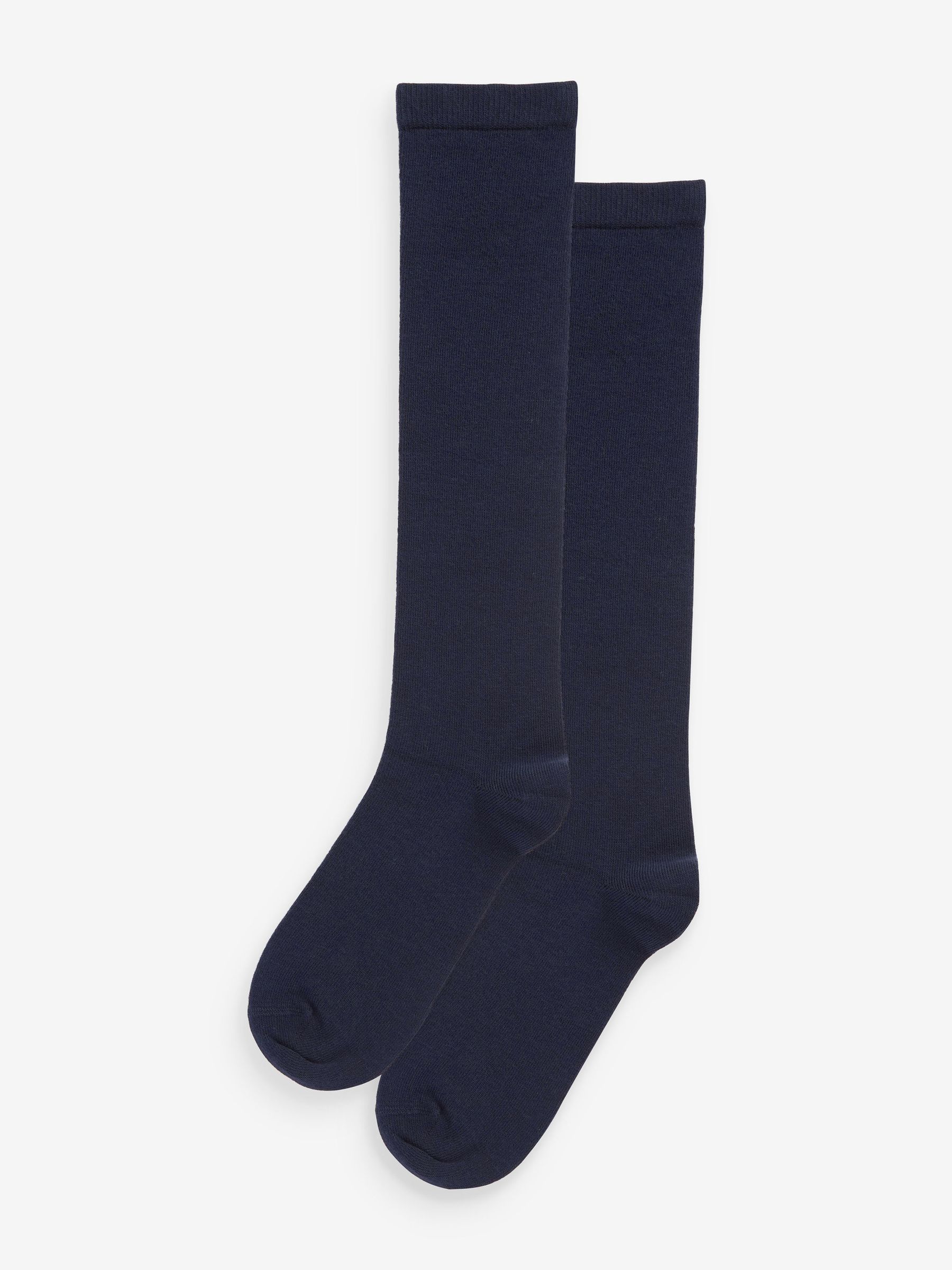 Donkerblauw - Set van 2 paar kniekousen van modalmix