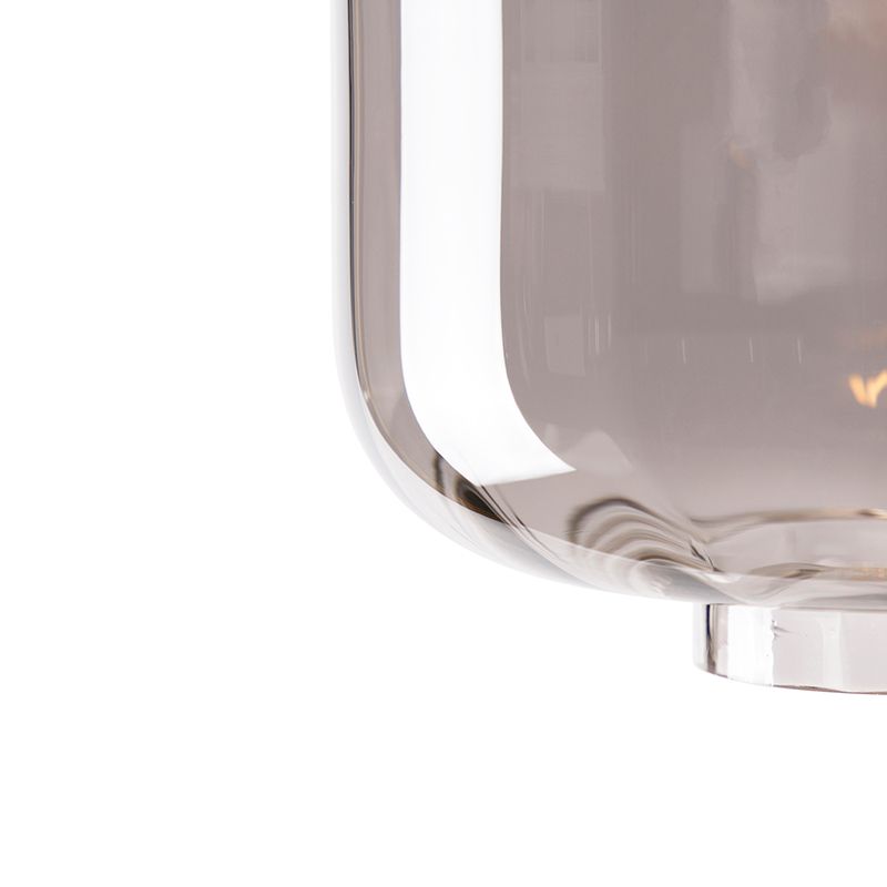 Design plafondlamp zwart met smoke glas - Qara