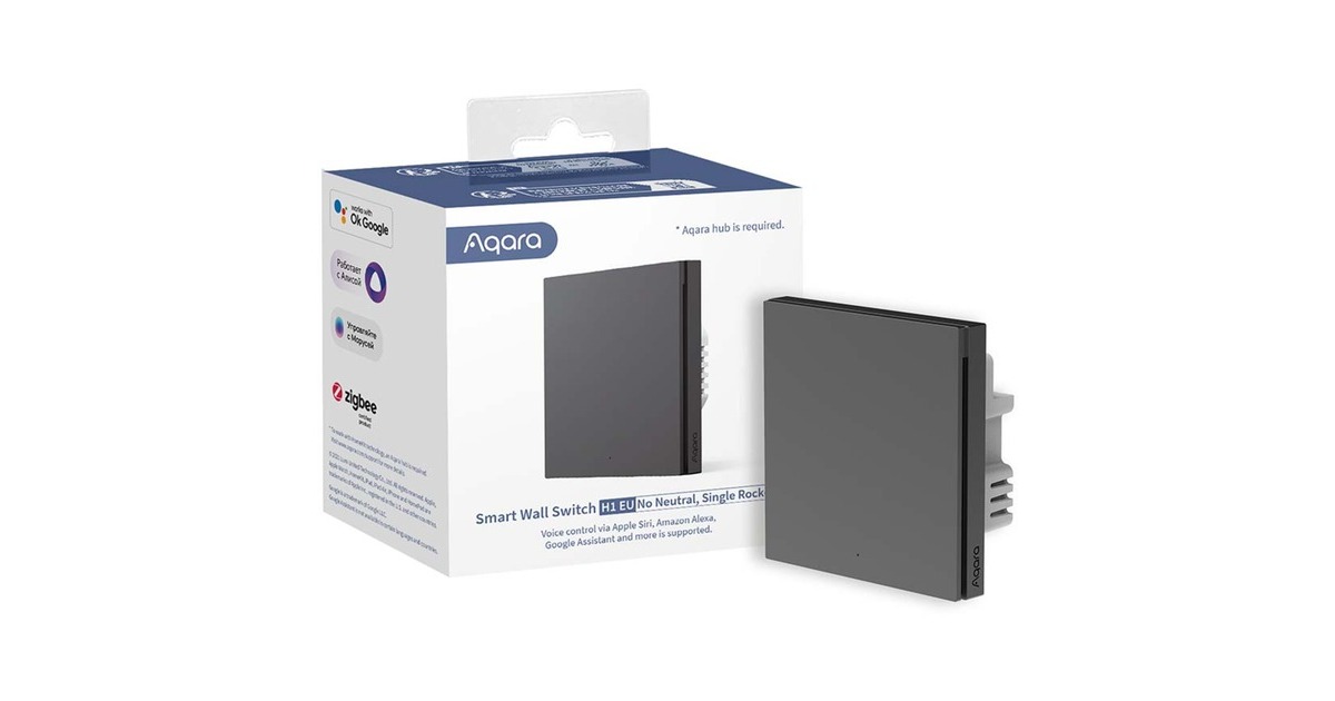 AqaraSmart Wall Switch H1 enkelvoudige schakelaar  (Antraciet, Zigbee 3.0)