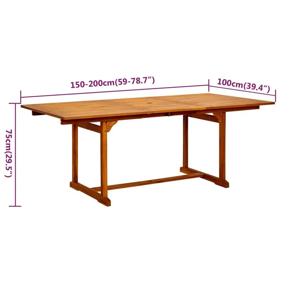 vidaXL - Tuinset - Bruin - Acaciahout - 7 stuks