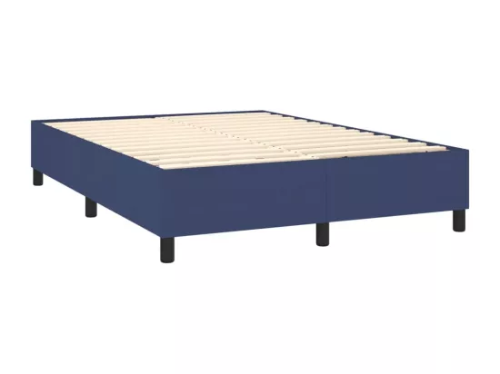 Sommier tapissier avec matelas et LED Bleu 140x190 cm Tissu