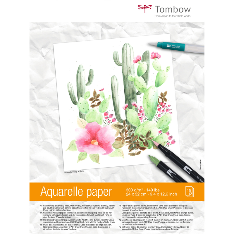 Tombow Aquarellblock, 240 x 320 mm, blanco
