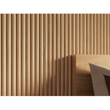 Lattenwand Decowall Acoustic Curve natuur eiken 260x30cm, 2 stuks (1.56m2)