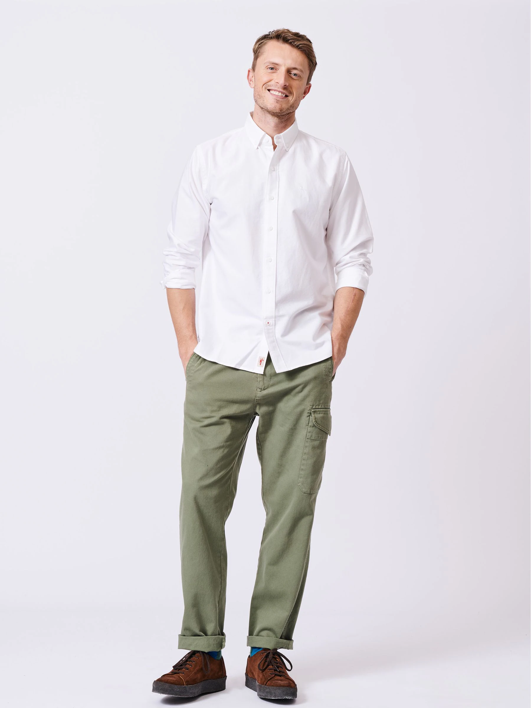 Aubin Alder Oxford 100% Cotton White Shirt