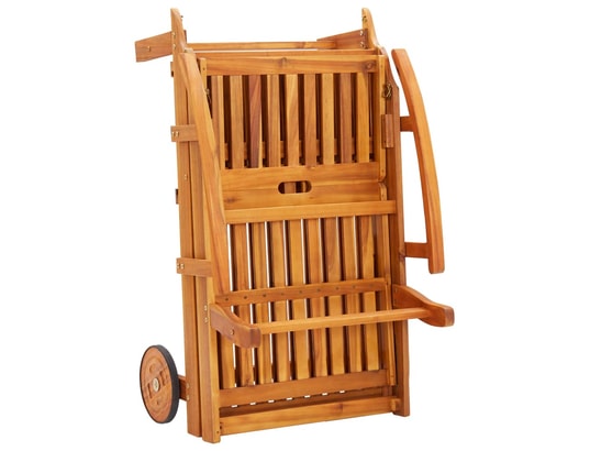 VIDAXL - Bain de soleil Chaise longue de jardin avec coussin bois d'acacia solide