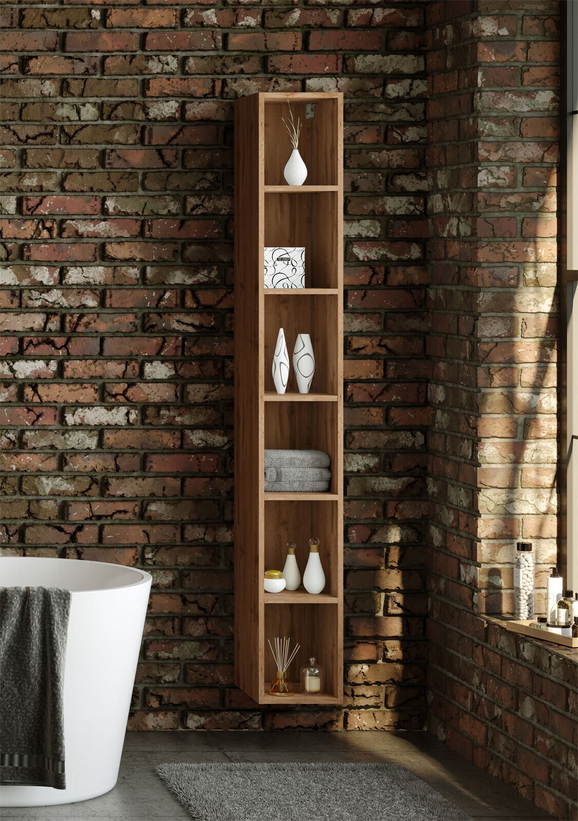Seitenregal Limburg braun B/H/T 25x180x33 cm
