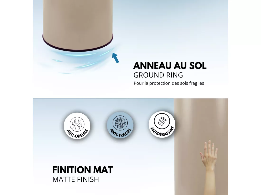 Poubelle de cuisine automatique SOHO Taupe Acier inoxydable 42 L