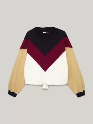 Moletom Relaxado com Listras Chevron Crest