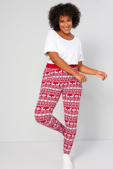 Leggings, Slim Fit, weihnachtliches Muster, Elastikbund