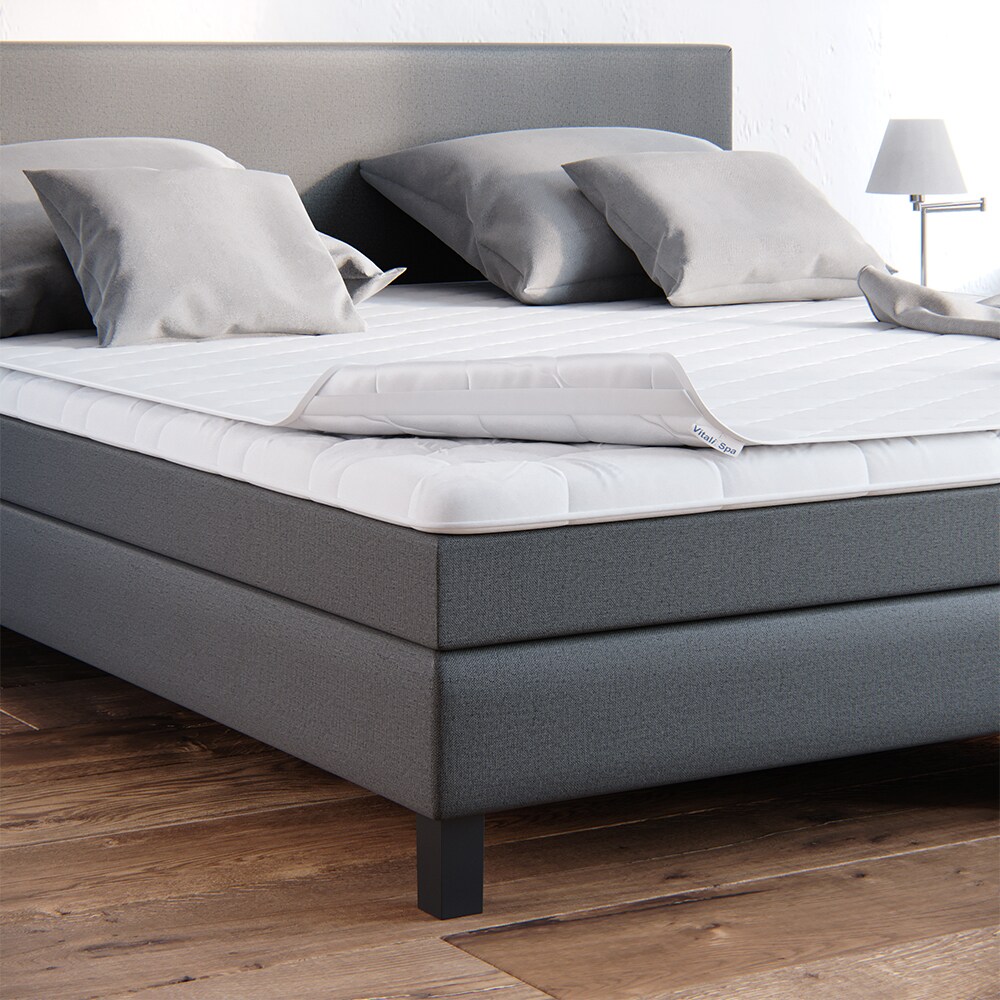 VitaliSpa Matratzenschoner 90x200 Topper Matratzen-Auflage weiß Boxpspringbett
