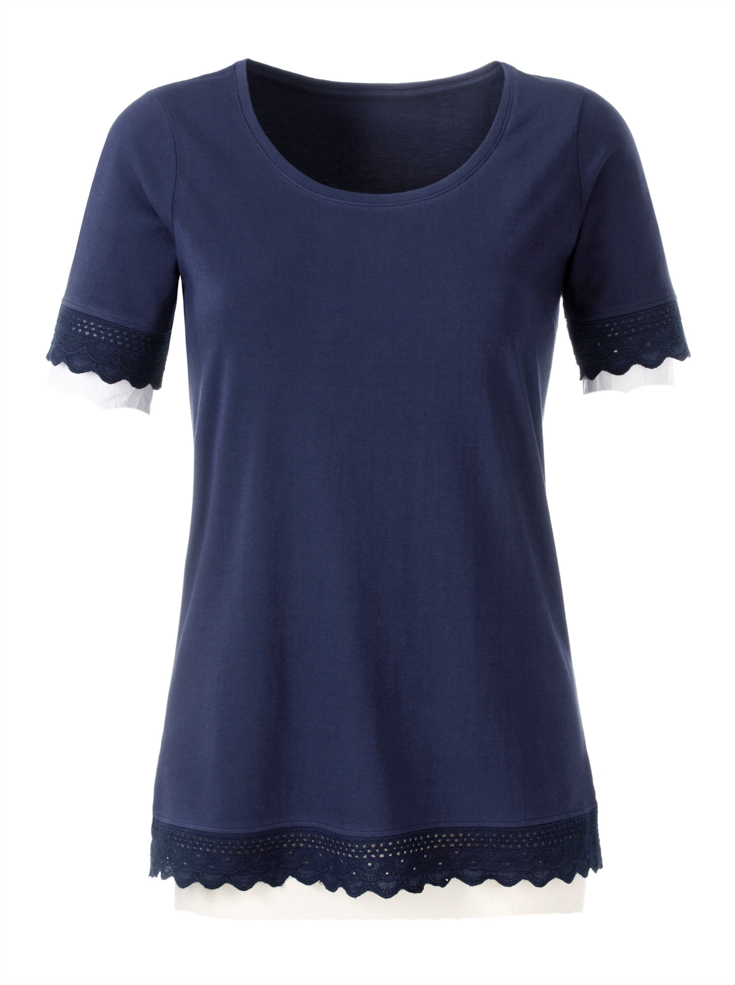 Spitzenshirt in marine