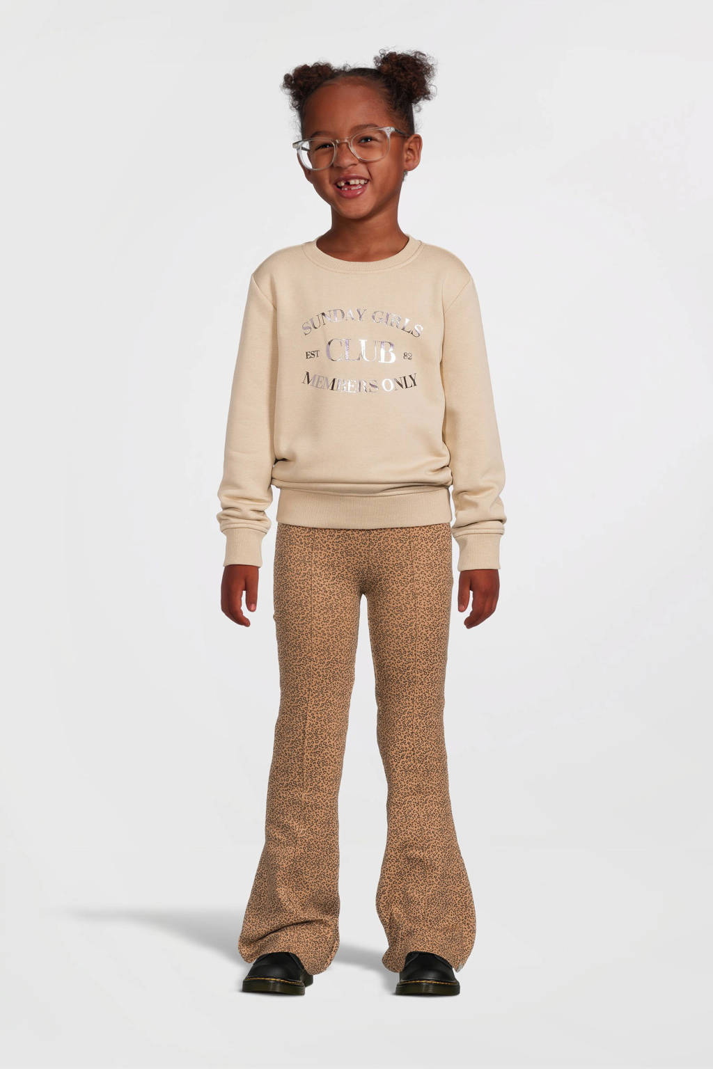 Cars sweater LIAN met printopdruk lichtzand