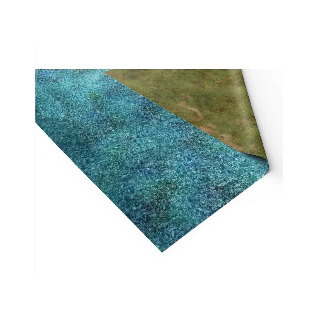Playmats - Latex- Tapis recto/verso : Lagoon et Plaine - 72''x48''