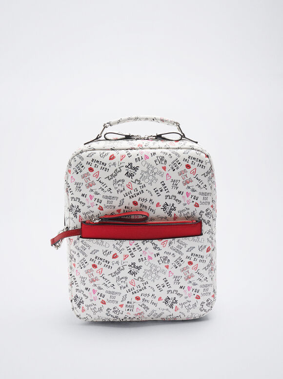Mochila para laptop estampada de 13 polegadas - Preta