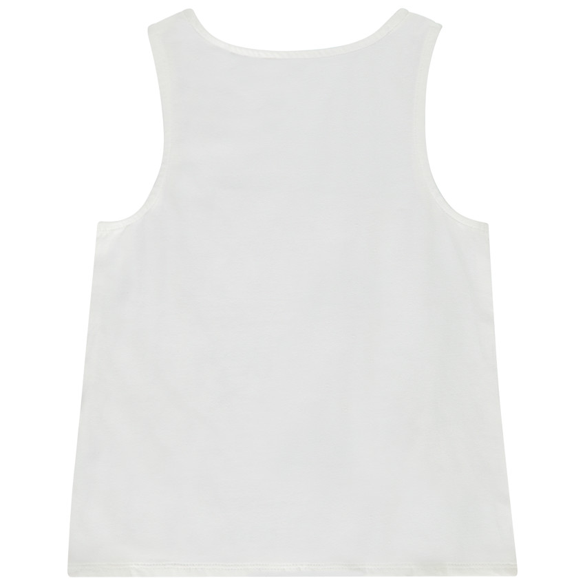 Débardeur uni avec print fantaisie à sequins et paillettes pour fille
