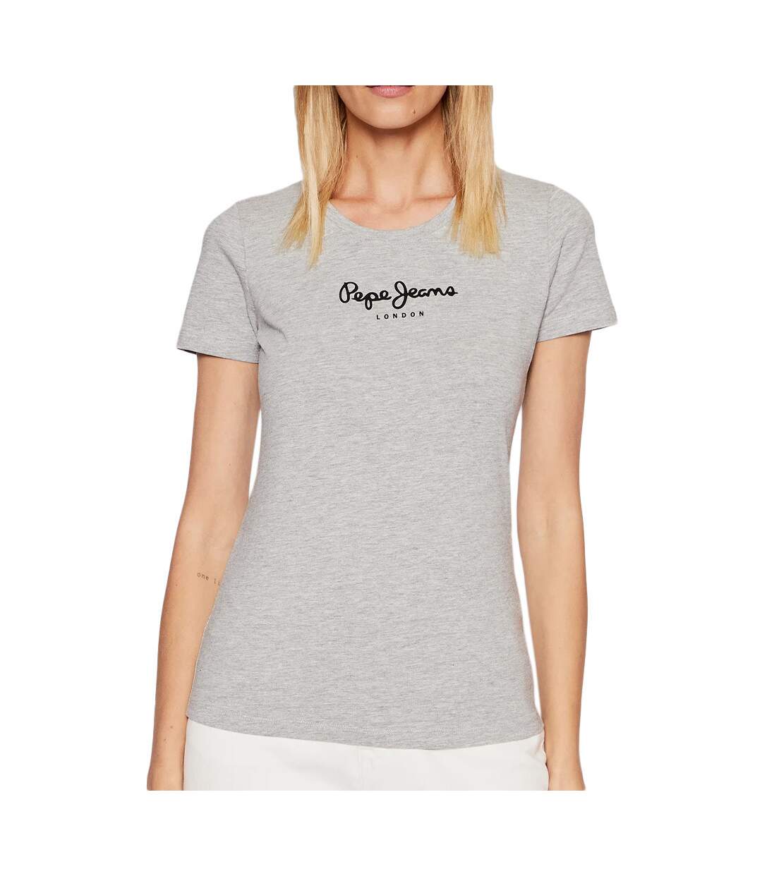 T-shirt Gris Femme Pepe Jeans New Virginia