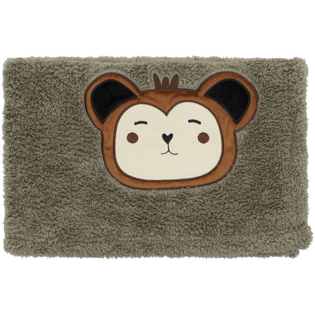 Blokker kinderplaid aap 70x100cm groen