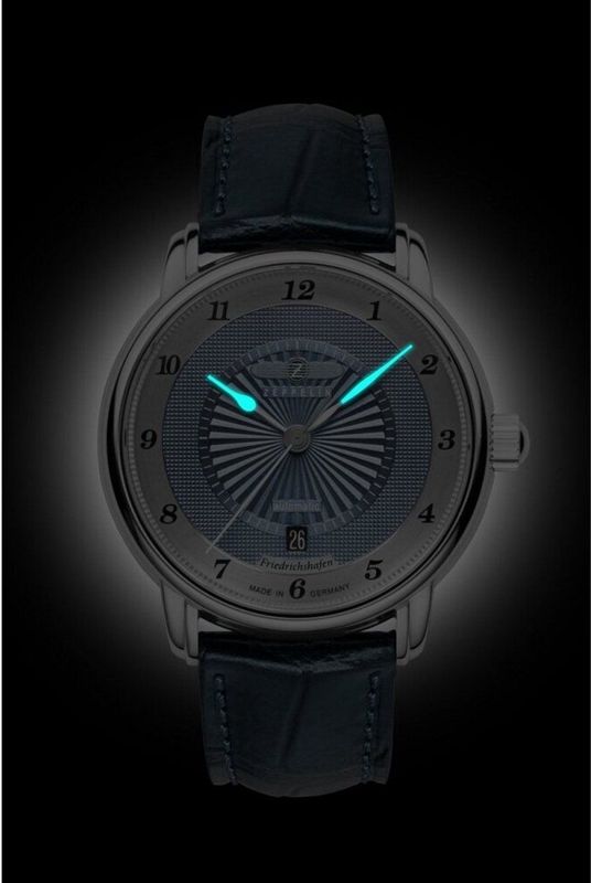 Zeppelin - Polshorloge - Zilver - Blauw - Leer - RVS - Automatisch