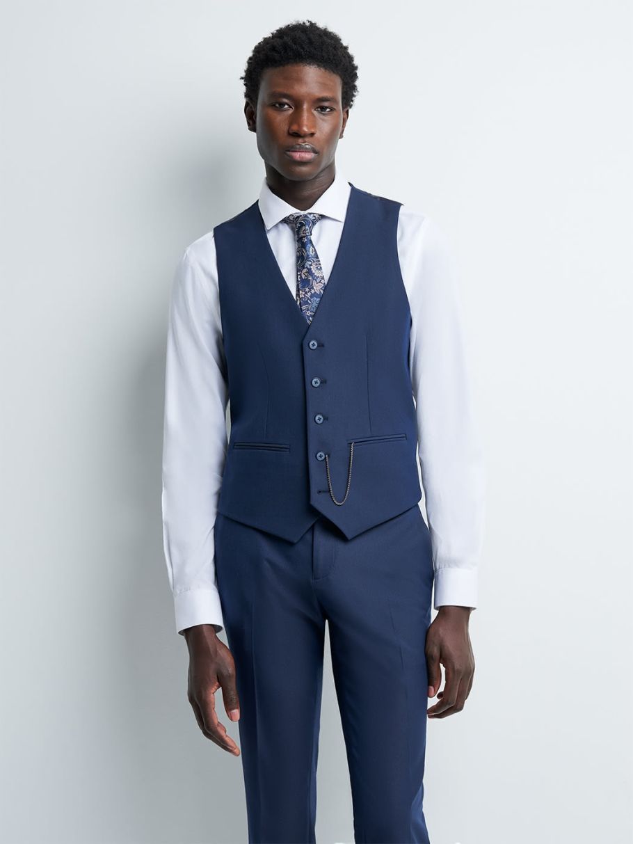 Gilet coordonnable en poly-viscose uni