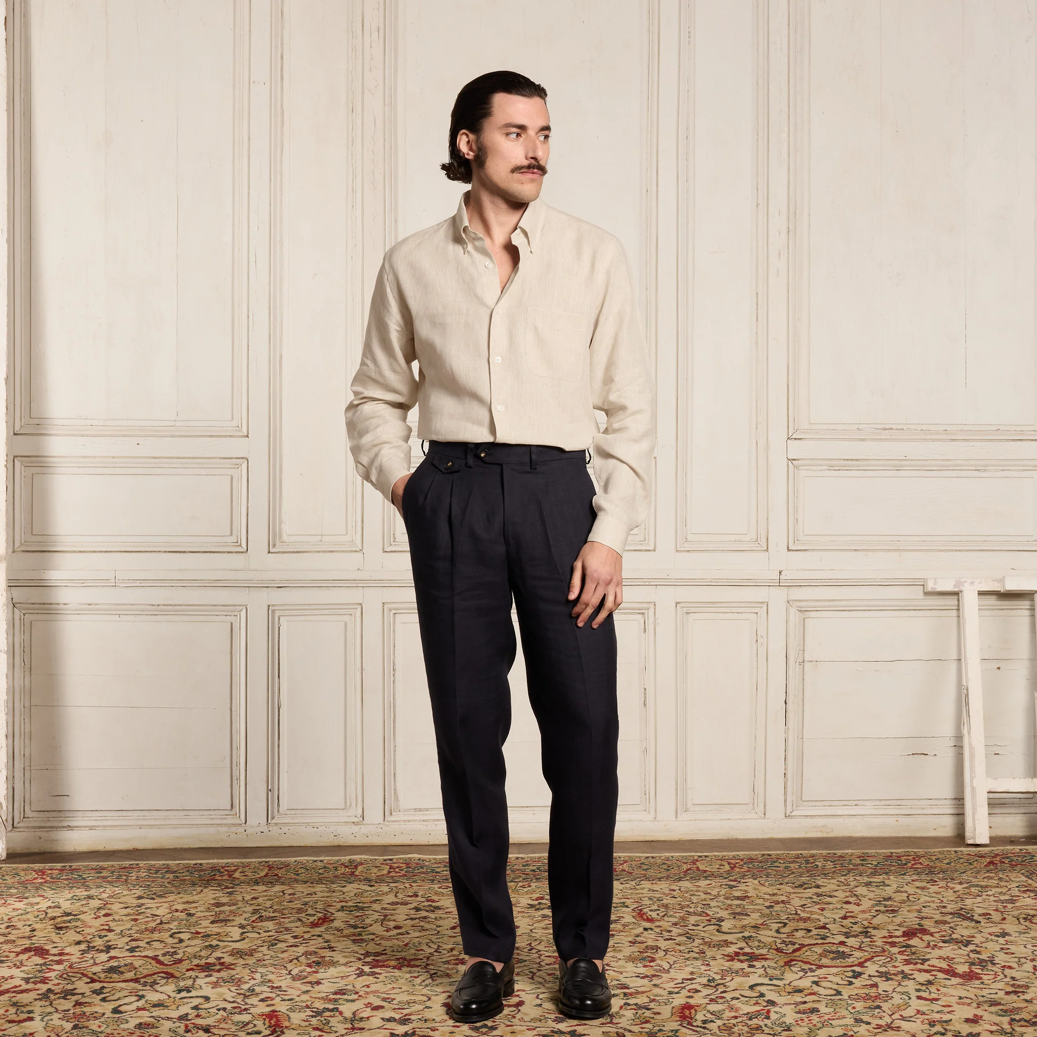 Natural beige linen shirt