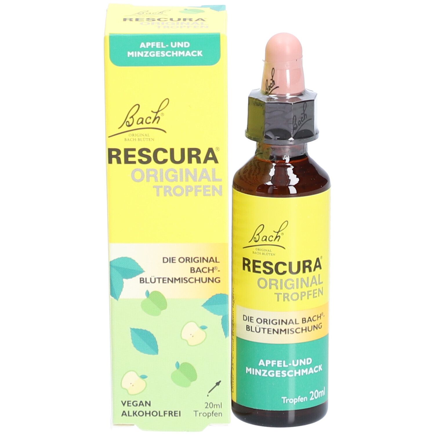 BACHBLÜTEN Original Rescura Tropfen alkoholfrei Apfel Minze