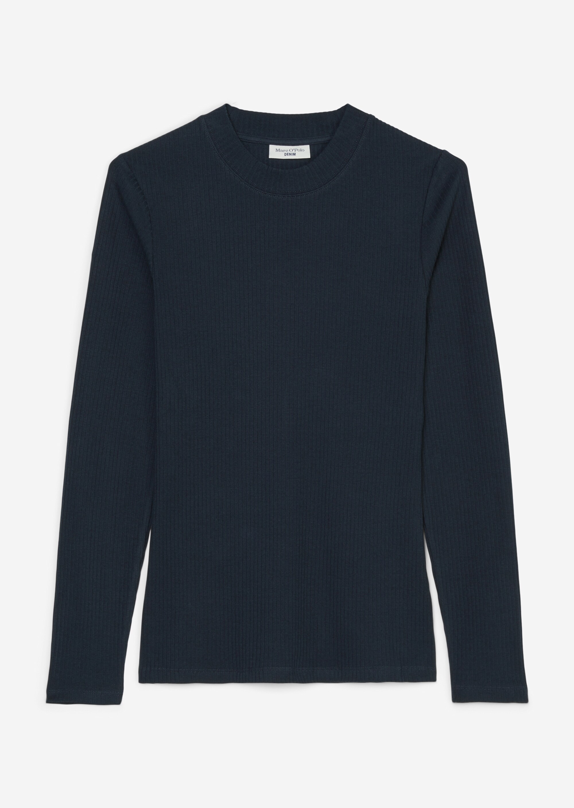 Geripptes Rundhals-Longsleeve regularaus Organic Cotton-Jersey