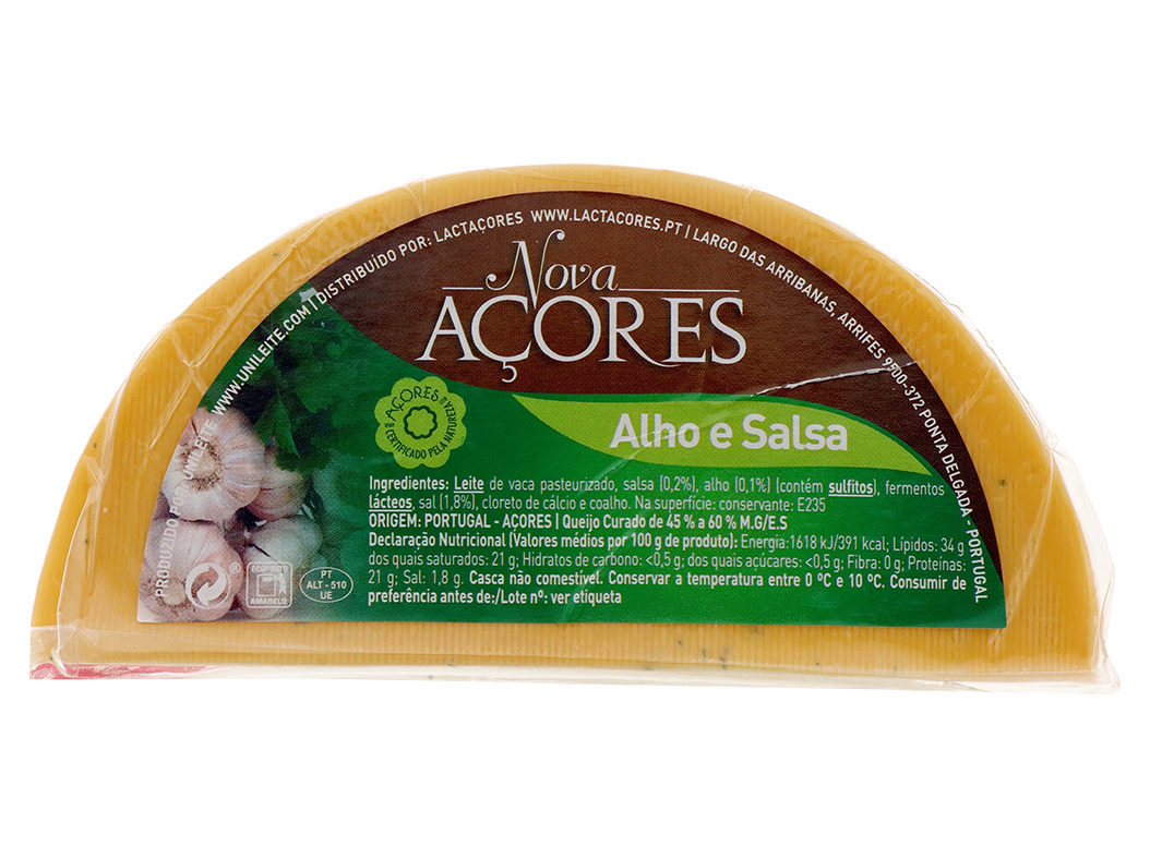 QUEIJO NOVA AÇORES PRATO ALHO E SALSA KG